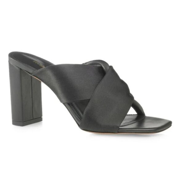 NEW MARION PARKE Made In Italy Leather Paola 85 Block Heeled Sandals black 1367m - Picture 6 of 8